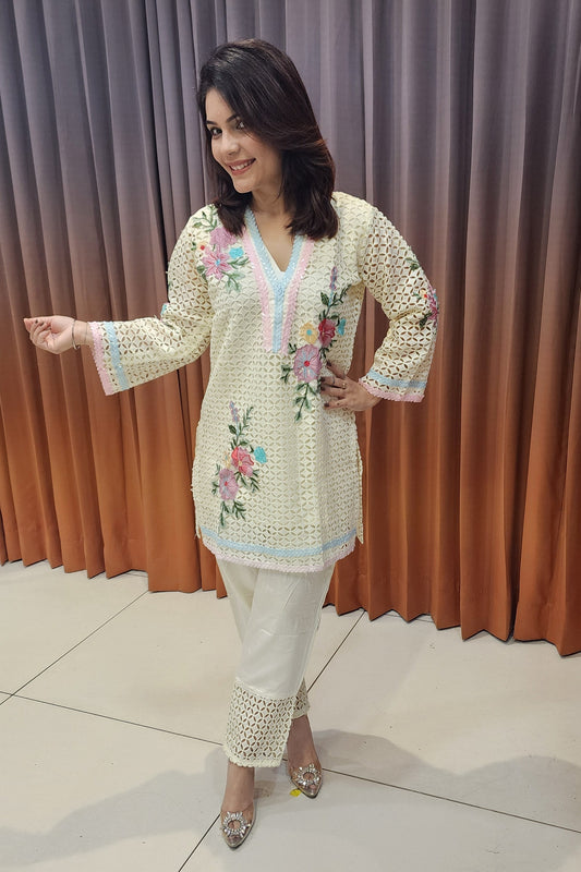 VANILLA-WHITE HAKUBA (CO-ORD SET) (15299)