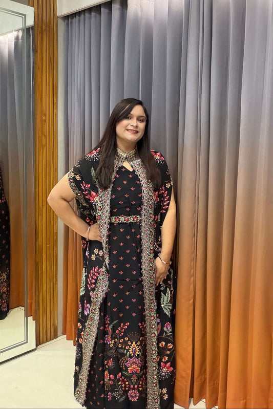 FLORAL ARABIC TOUCH (BLACK) (15518)