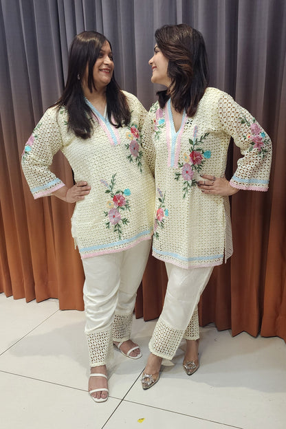 VANILLA-WHITE HAKUBA (CO-ORD SET) (15299)