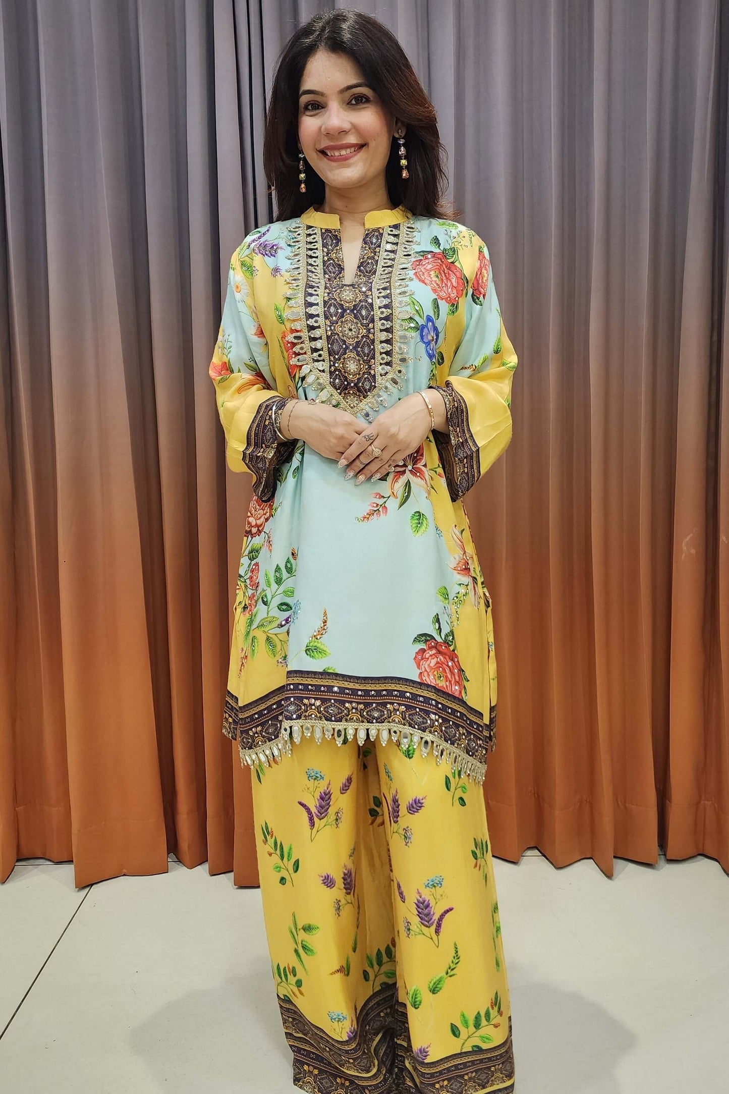 Vibrant Floral Indo-Western Set 