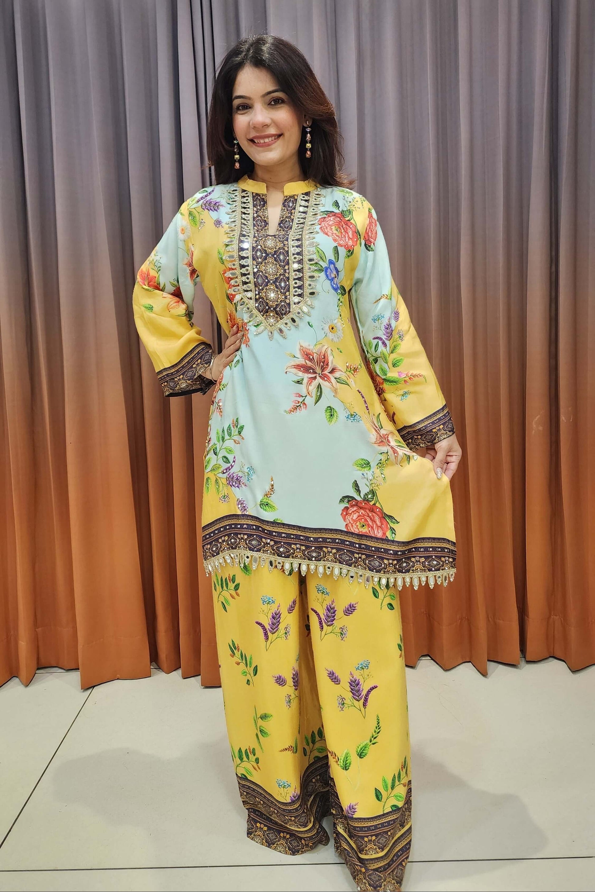 Vibrant Floral Indo-Western Set 