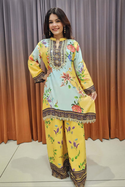 Vibrant Floral Indo-Western Set 