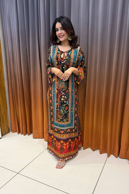 LONG FITED DESIGNER DRESS (15487)